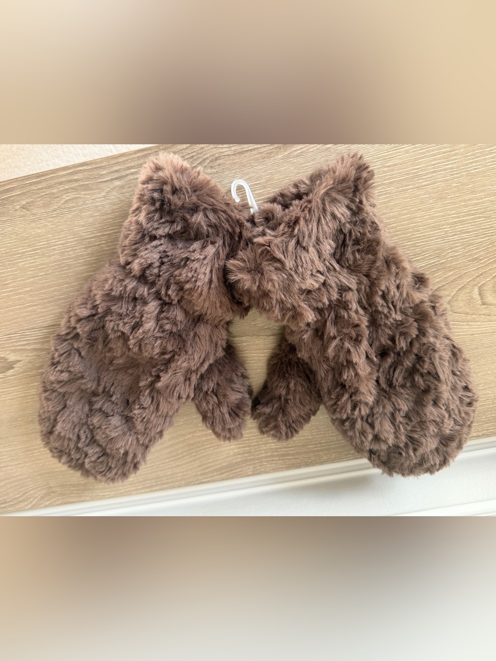 Cozy Brown Faux Fur Kids Mittens- Brand New